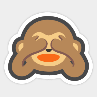 See no evil monkey - Monkey covering eyes Sticker